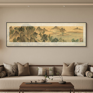 新中式山水画靠山图客厅沙发背景墙装饰画大气宋代美学挂画茶室画-阿里巴巴