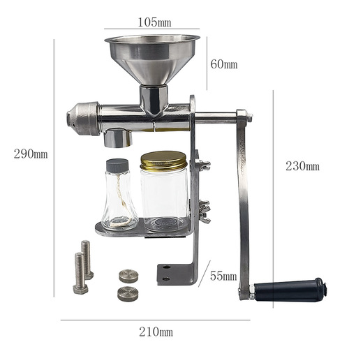 Stainless steel manual oil press, home small peanut sesame oil press, cold and hot oil press for walnut and rapeseed