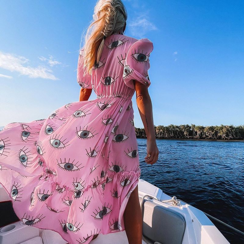 Chiffon Dress Dresses Type Puff Sleeve Sleeve Type Women's Vacation Eye Cover Ups