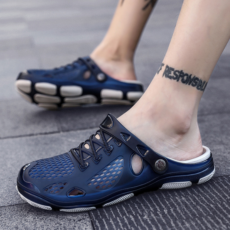Hole Shoes Men's 2021 New Summer Baotou Slippers Couple Casual Sandals Korean-style Non-slip Beach Shoes Sandals