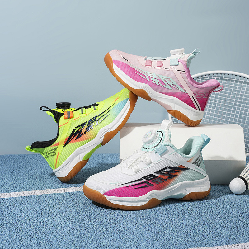 New table tennis and tennis shoes for children, badminton shoes for boys and girls, breathable, ultra-light, with rotating buckle, professional training shoes New table tennis and tennis shoes for children, badminton shoes for boys and girls, breathable, ultra-light, with rotating buckle, professional training shoes