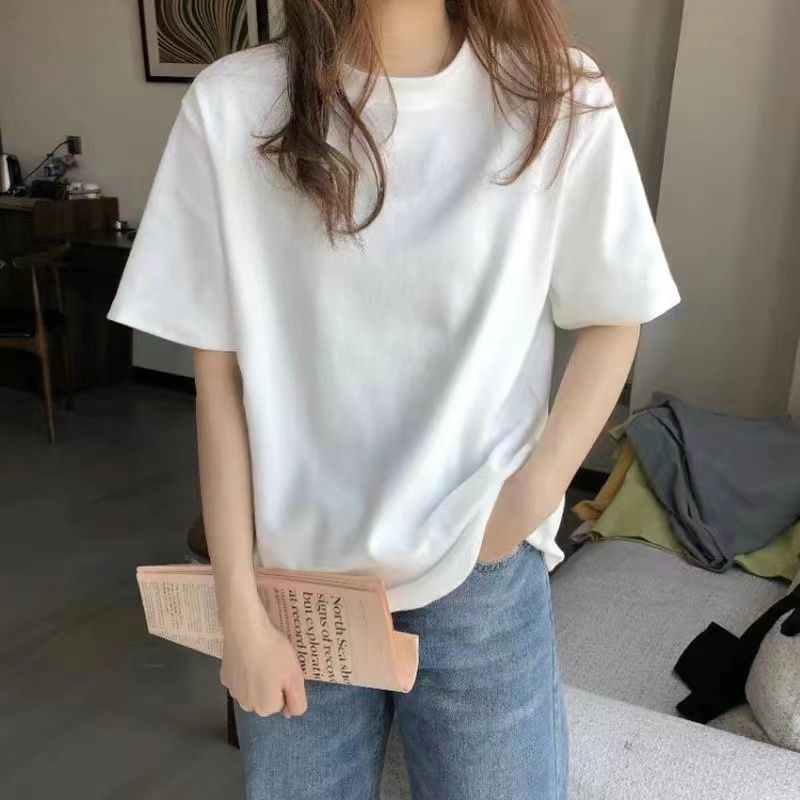 大码蕾丝拼接斜领不规则短袖t恤女夏季新款胖mm修身显瘦开衩上衣|undefined
