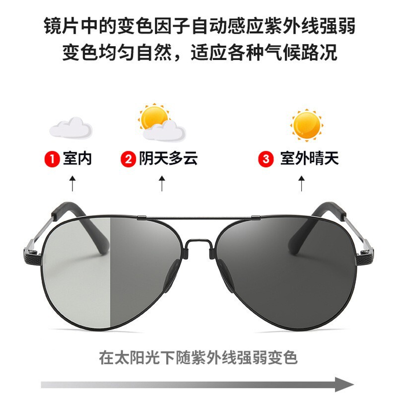 Memory Titanium Toad Color-Changing Sunglasses for Men, Day and Night Sunglasses, Anti-Uv Outdoor Fishing Sunglasses