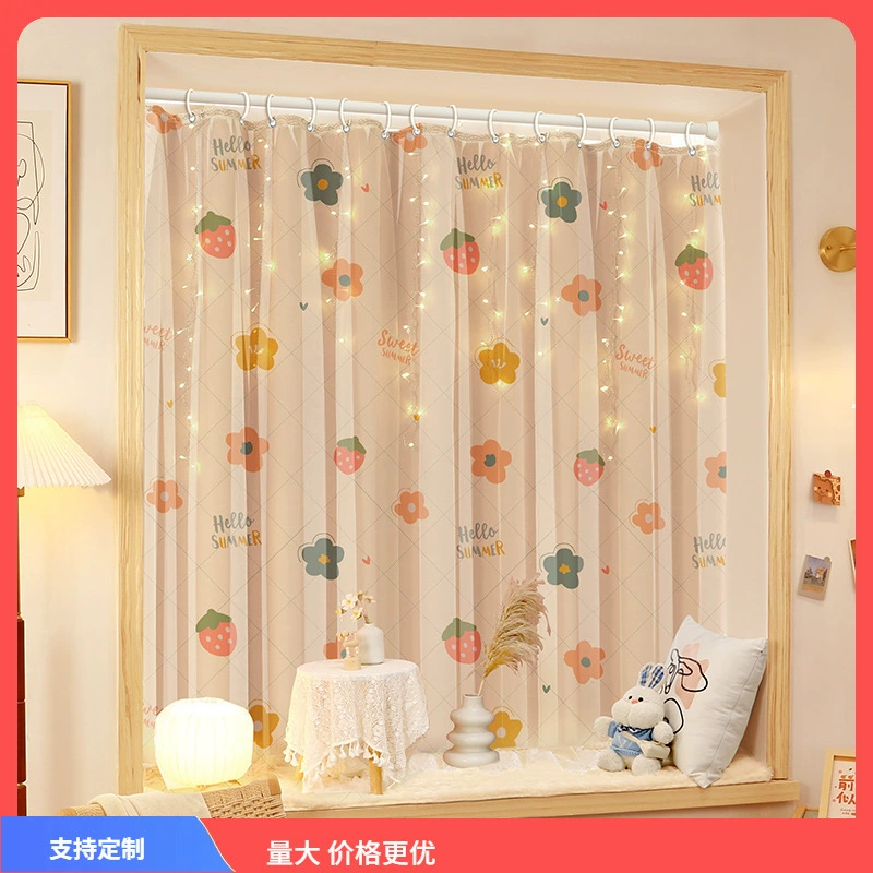 ✅ Занавески блэкаут без сверления для крепления к кольцам, для общежития, спальни, бокового окна, кухни, светопропускающая, но не прозрачная, из тюлевой ткани.