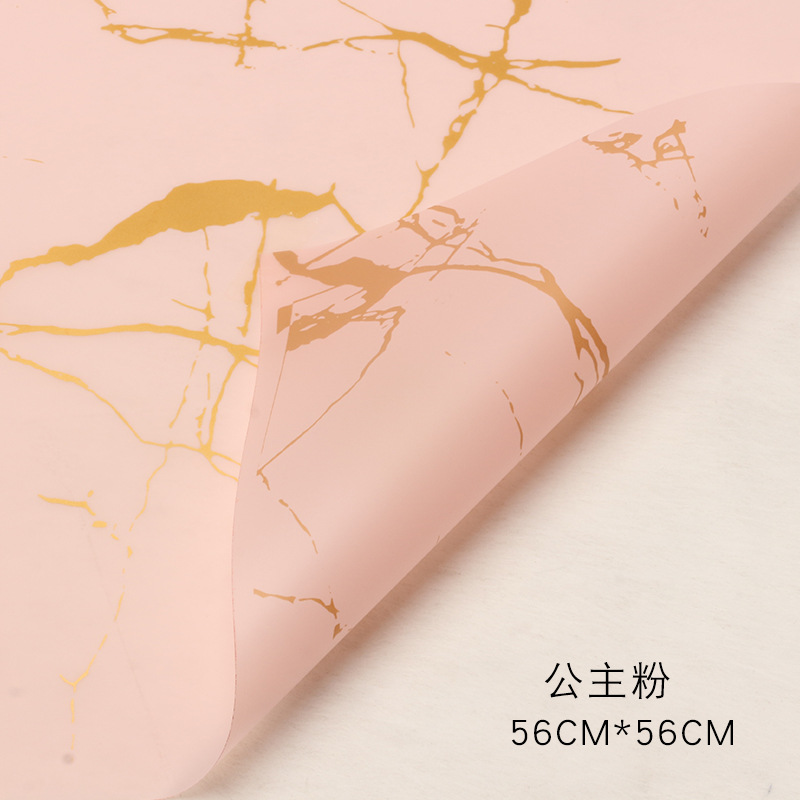 Patrón de mármol dorado Papel de embalaje de flores impermeable engrosado Papel mate Papel de embalaje de ramo Papel de embalaje Hansu al por mayor