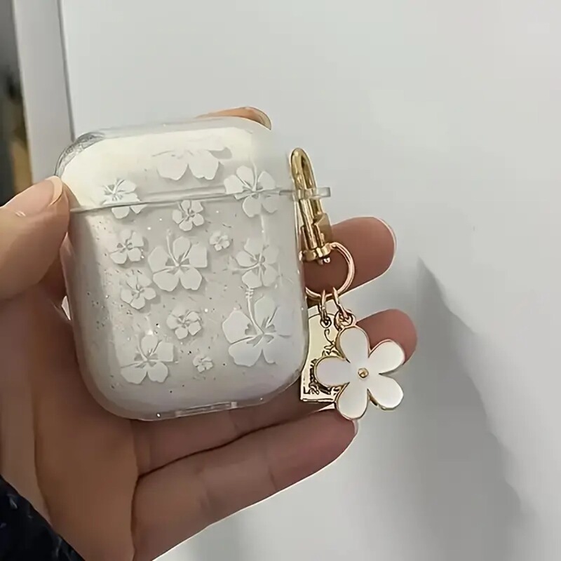 Transparent Glitter Flower airpods Pro Protective Case 3 Soft New Apple 2 Generation Standing Earphone Case Transparent Glitter Flower airpods Pro Protective Case 3 Soft New Apple 2 Generation Standing Earphone Case