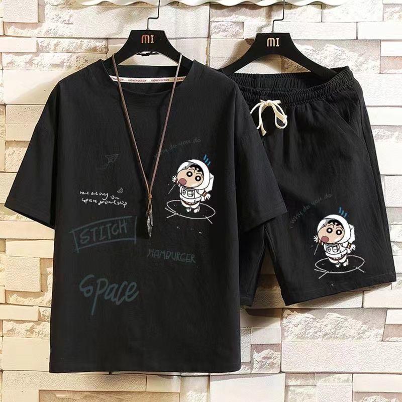 2025 nueva camiseta de algodón de lino para hombres set de manga corta marca de moda de verano grande con un juego de camiseta de lino suelta