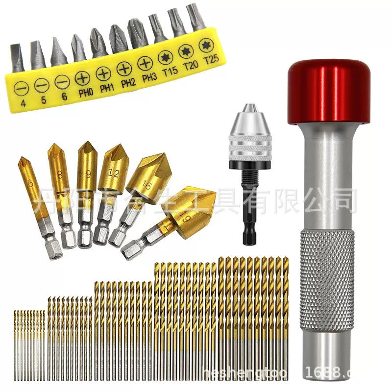 铝制红帽加力螺丝刀手柄 可转向螺丝刀手动钻孔 汽车家电维修工具