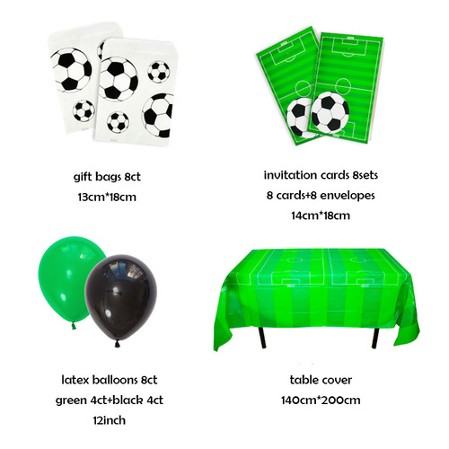 Football themed birthday party supplies boys decoration arrangement set disposable tableware paper plates paper cups tablecloths