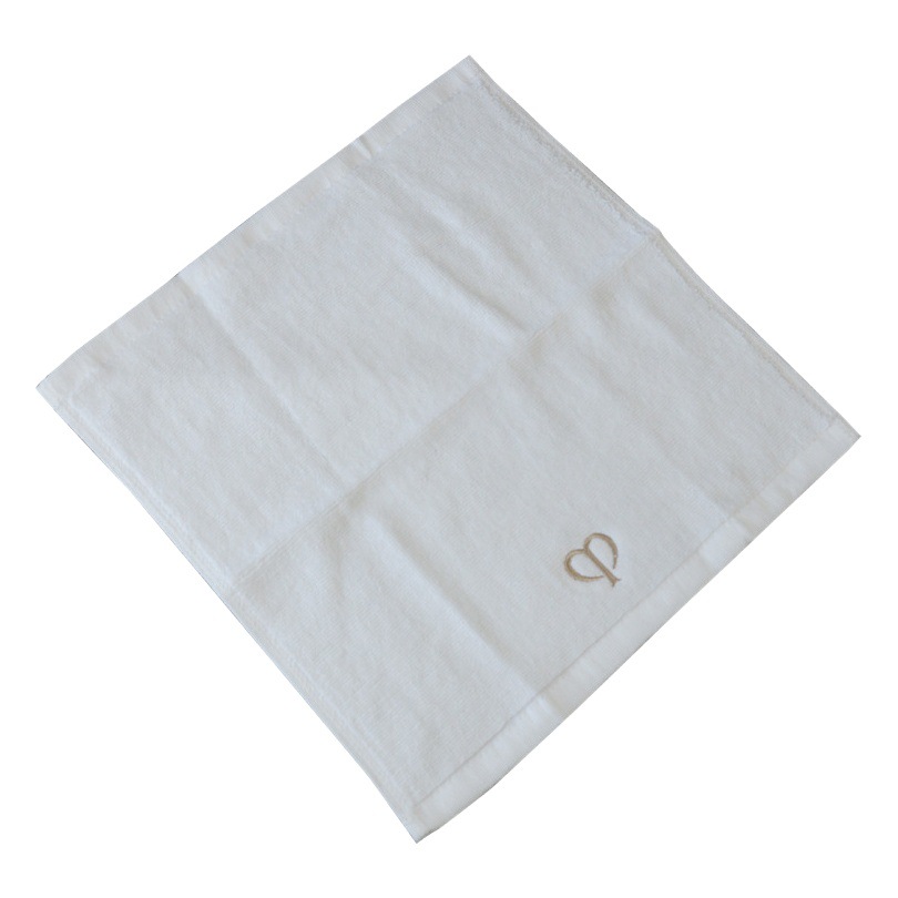 Toalla cuadrada de algodón Logotipo de algodón puro regalo de mano blanca Promoción de la empresa Toalla de regalo de conferencia al por mayor toalla cuadrada de algodón puro