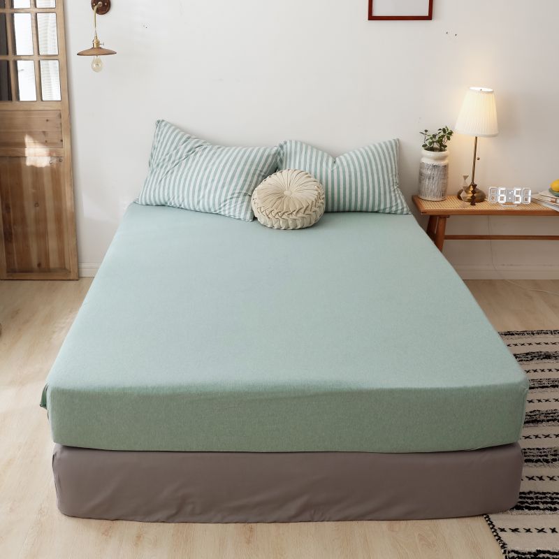 Cama de cama de algodón sin impresión de una sola pieza de tejido Tianzhu algodón Simmons sábanas de algodón antideslizantes fijas colchón cubierta protectora image 16