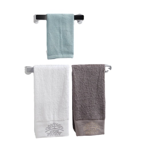 Towel rack bathroom punch-free bathroom storage rack bath towel rack suction cup single pole light luxury hanging rod toilet rack