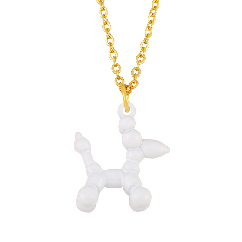 wholesale simple solid color puppy shape pendant necklace Nihaojewelry