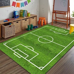 Amazon ベストセラー リビングルームカーペット グリーンサッカーフィールド クリスタルベルベット 滑り止めフロアマット コーヒーテーブルブランケット ベッドルームベッドサイドブランケット