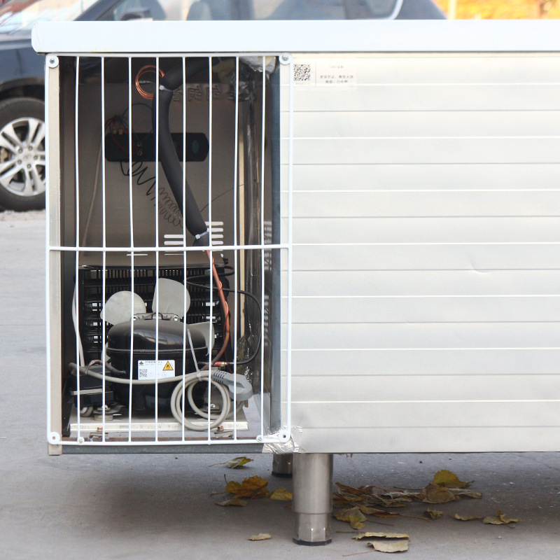 Congelador plano Mesa refrigerada congelador caja de preservación placa cocina congelador refrigerador comercial consola de acero inoxidable