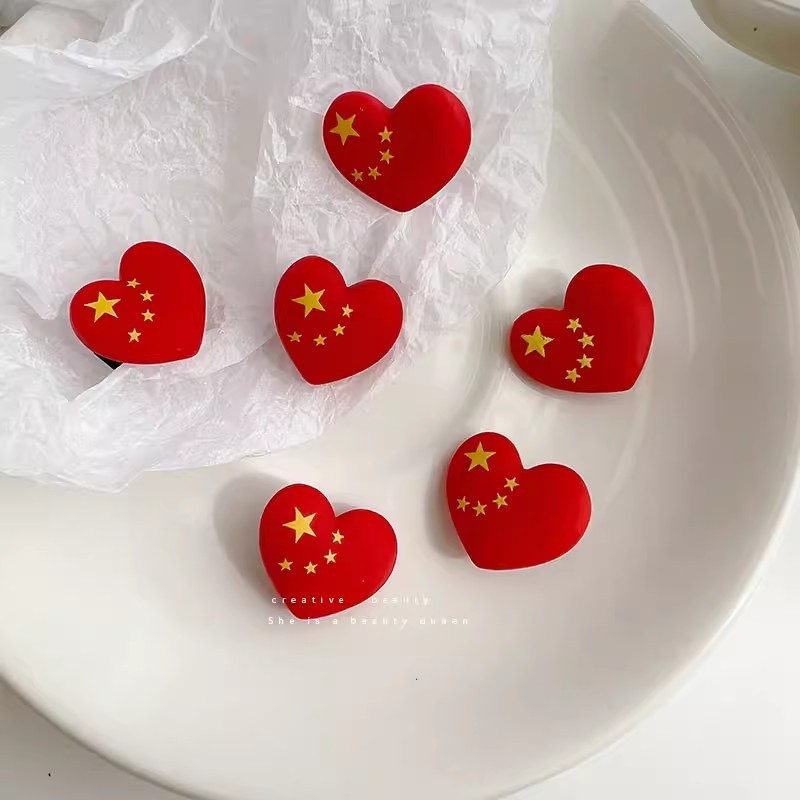 新しい五星紅旗の髪輪の国旗のひもは国慶節の旅行記念の愛の頭飾りの女性のかわいい髪ひものヘアピンです。|undefined