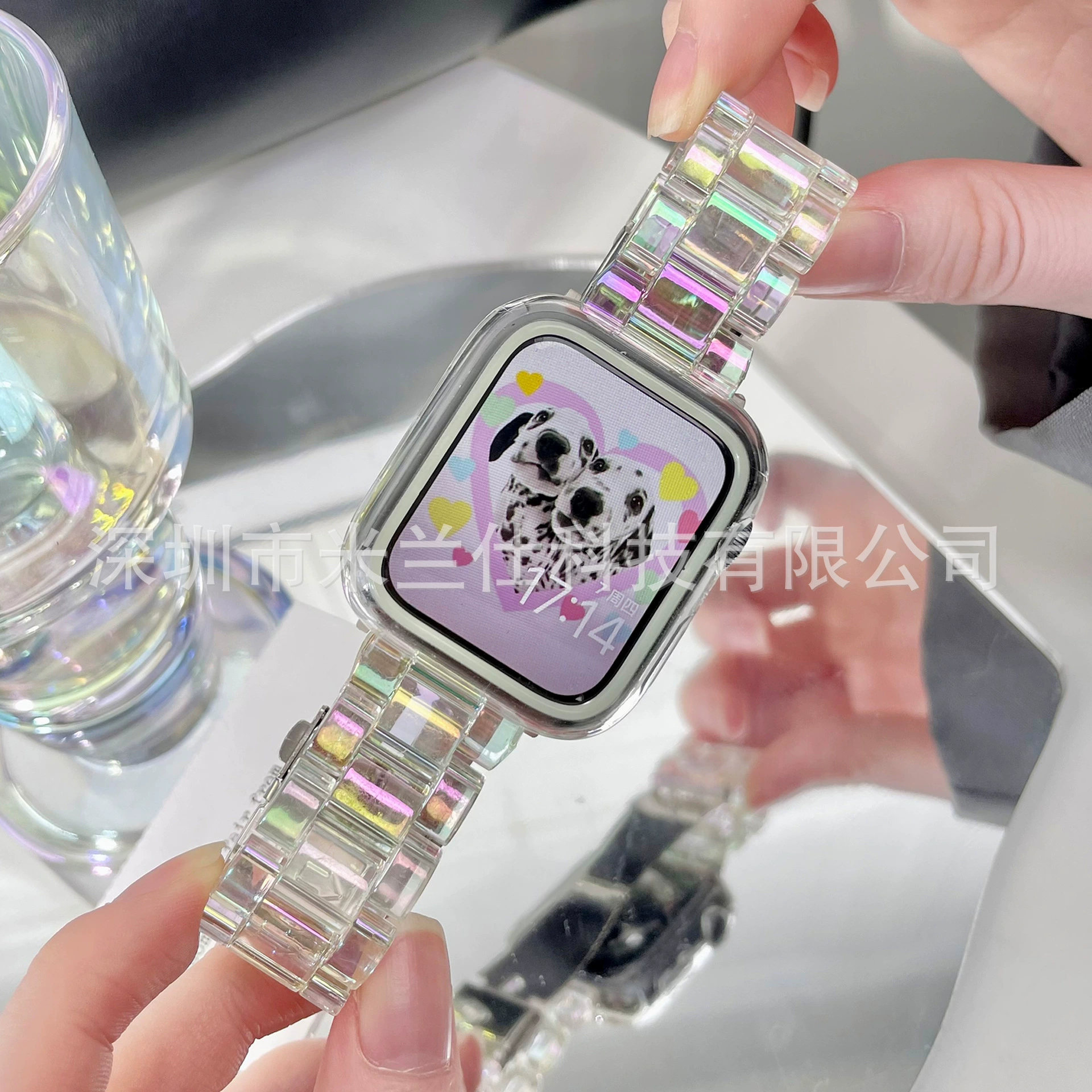 Резиновый браслет Apple Watch (Гляциер) — Прозрачный Гляциер, подходит для 38/40/41/42/44/45/46/49 мм