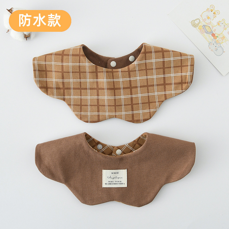 【방수 양면 면】 카키 브라운 체크 + 모카 브라운