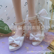 芭巴比娃娃高跟蝴蝶结名媛鞋60厘米叶罗丽皮鞋夏天凉鞋尖头鞋