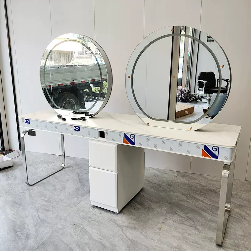 新款美发店镜台发廊网红剪发柜子一体美发镜理发店烫染双跨境