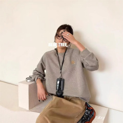 012 A BLUE TREE慵懒风圆领卫衣女秋季新款薄款宽松韩版oversize