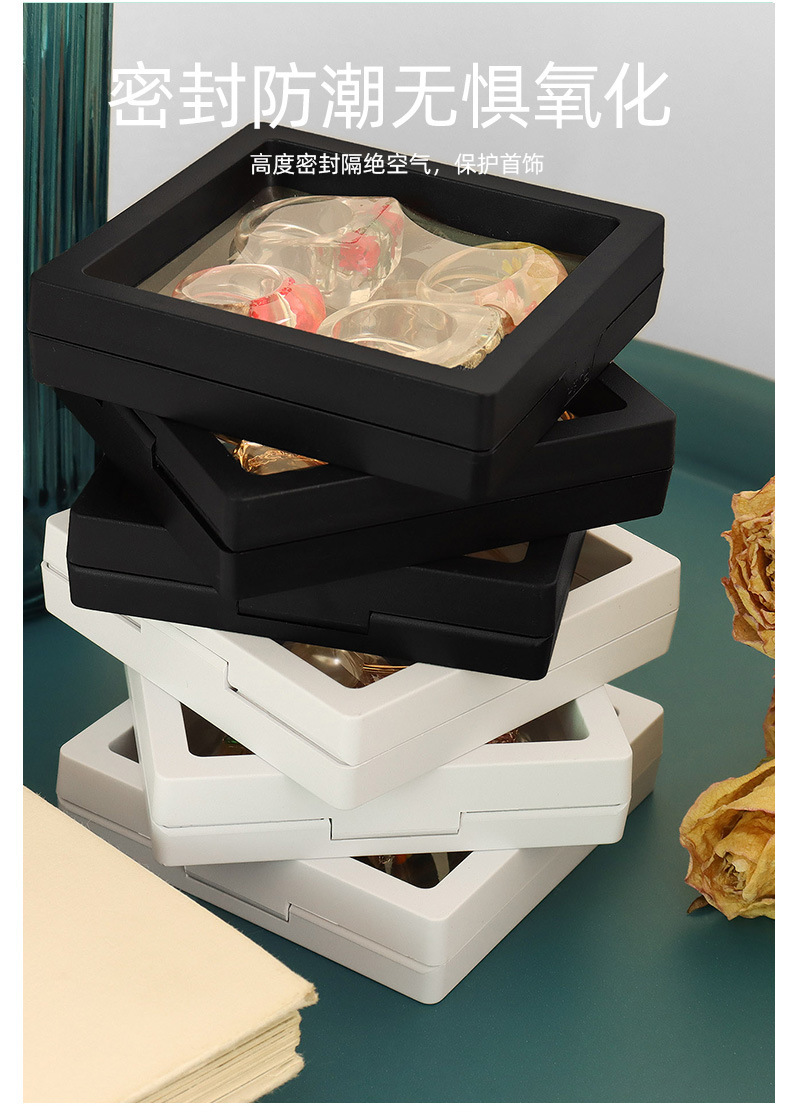 Geometric, Transparent Pattern Fashion Geometric Transparent Plastic Jewelry Boxes 1 Piece