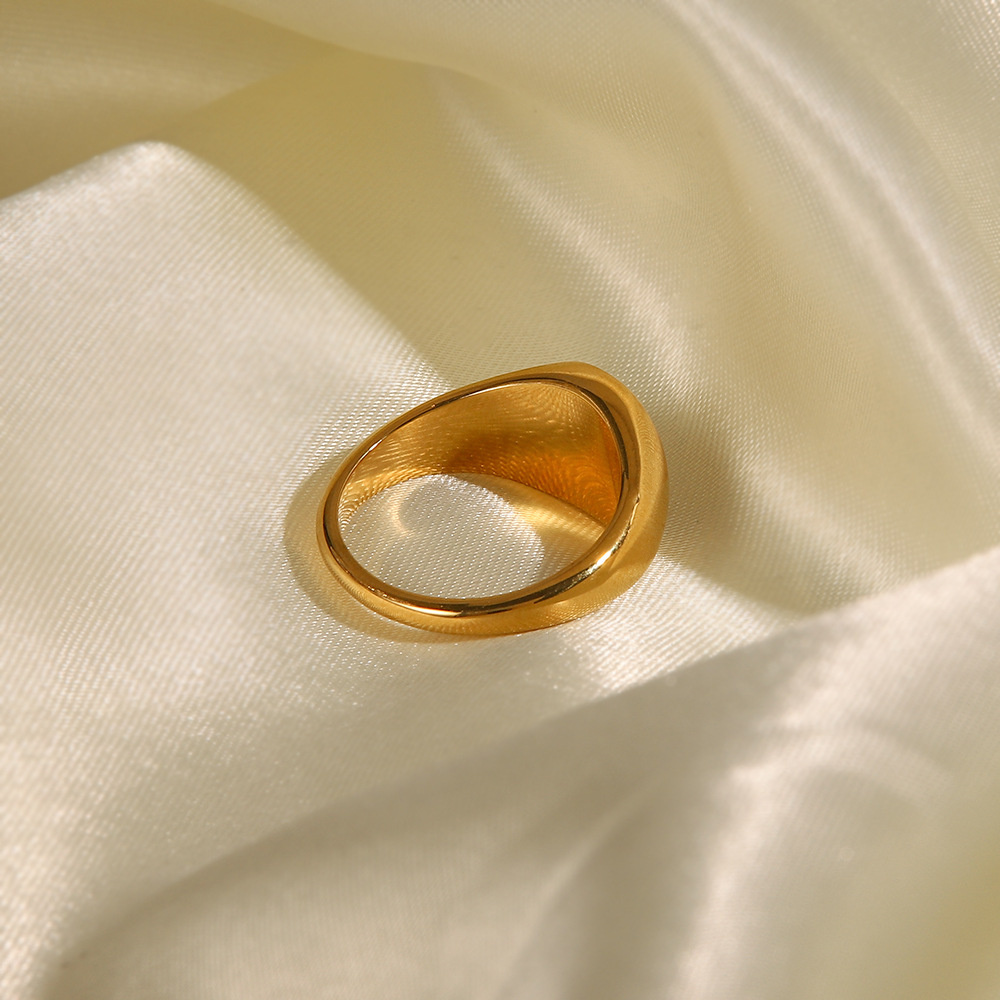 Retro Human Face Stainless Steel Plating Zircon Rings 1 Piece