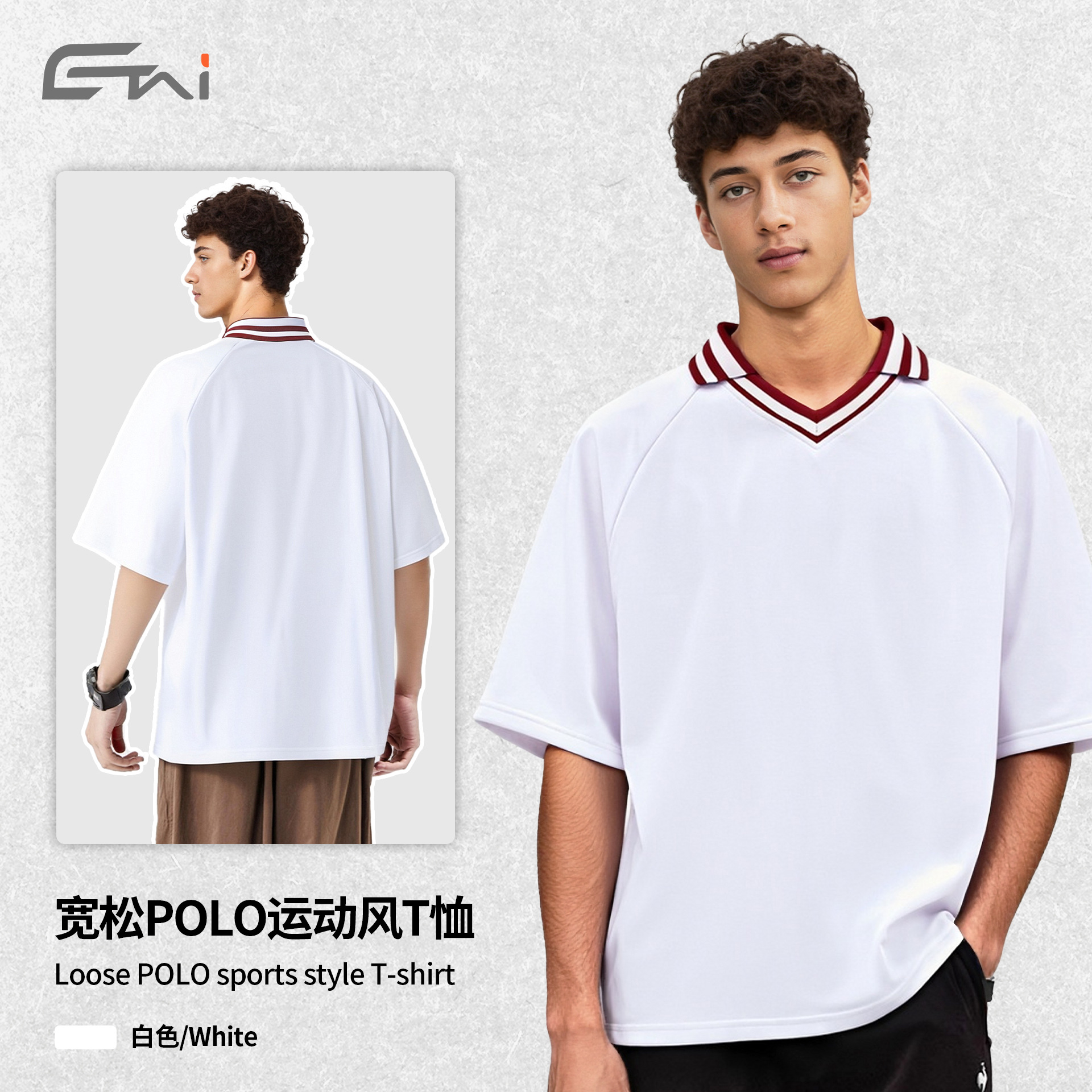 ETAI hombre de verano polo con solapa de manga corta camiseta deportiva casual de hombre americano blusa suelta image 7
