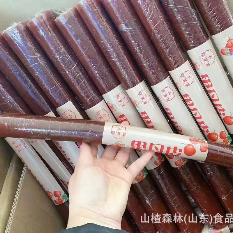 Fruit moutan leather gold hoop rolling pin oversized fruit moutan leather 46cm hawthorn roll net red with food whole box wholesale