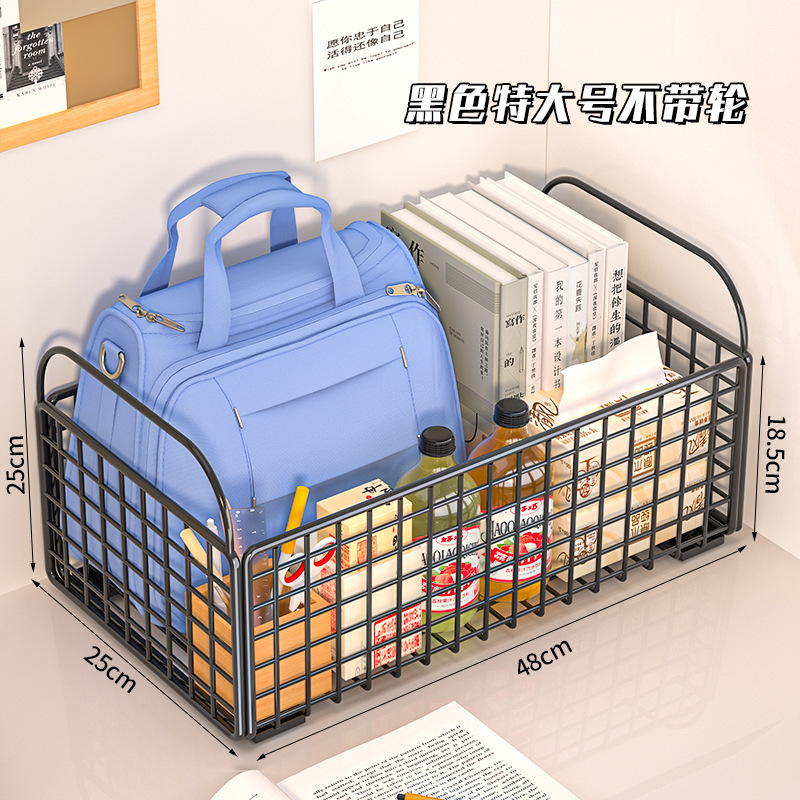 収納バスケットボックス、プーリー収納ラック、スクールバッグ、机の下の本、バッグステーションバスケット、可動トロリー|undefined