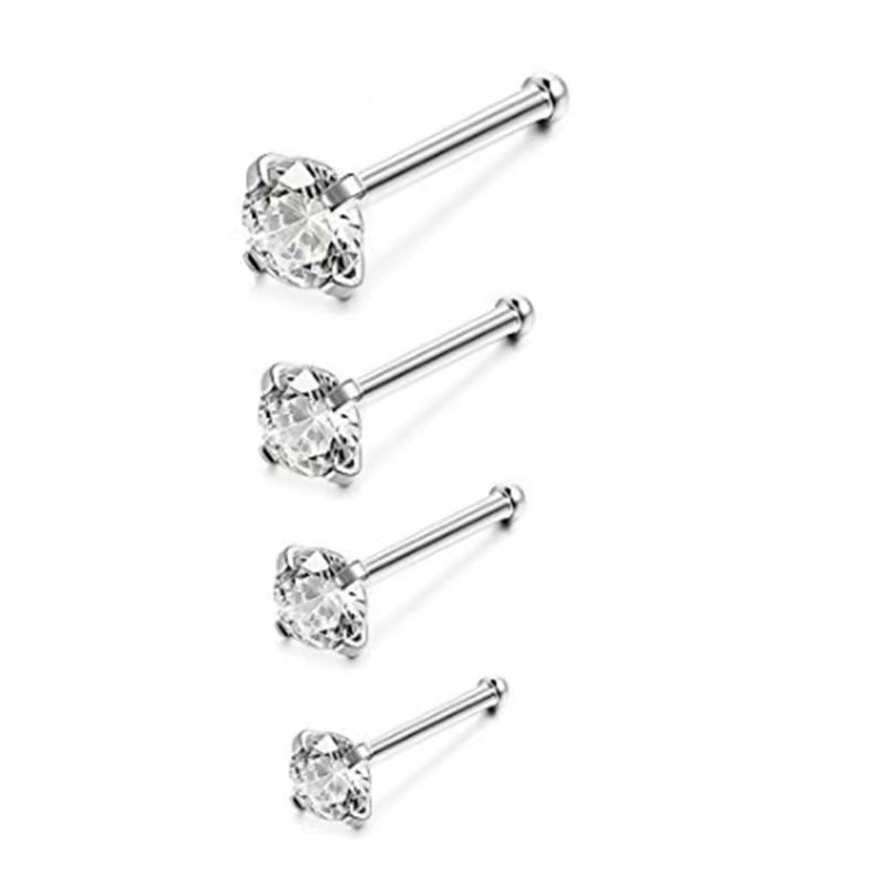 Cross-border e-commerce for 316L stainless steel zircon nose nails European and American personality nose ring ear stud hot selling piercing accessories