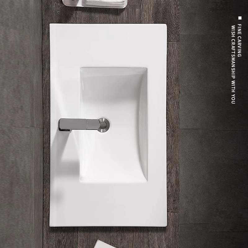 lado delgado semi-incrustado meseta de mesa cara única doble cuenca en un gabinete cerámico cuenca lavabo lavabo lavabo de mano transfronterizo