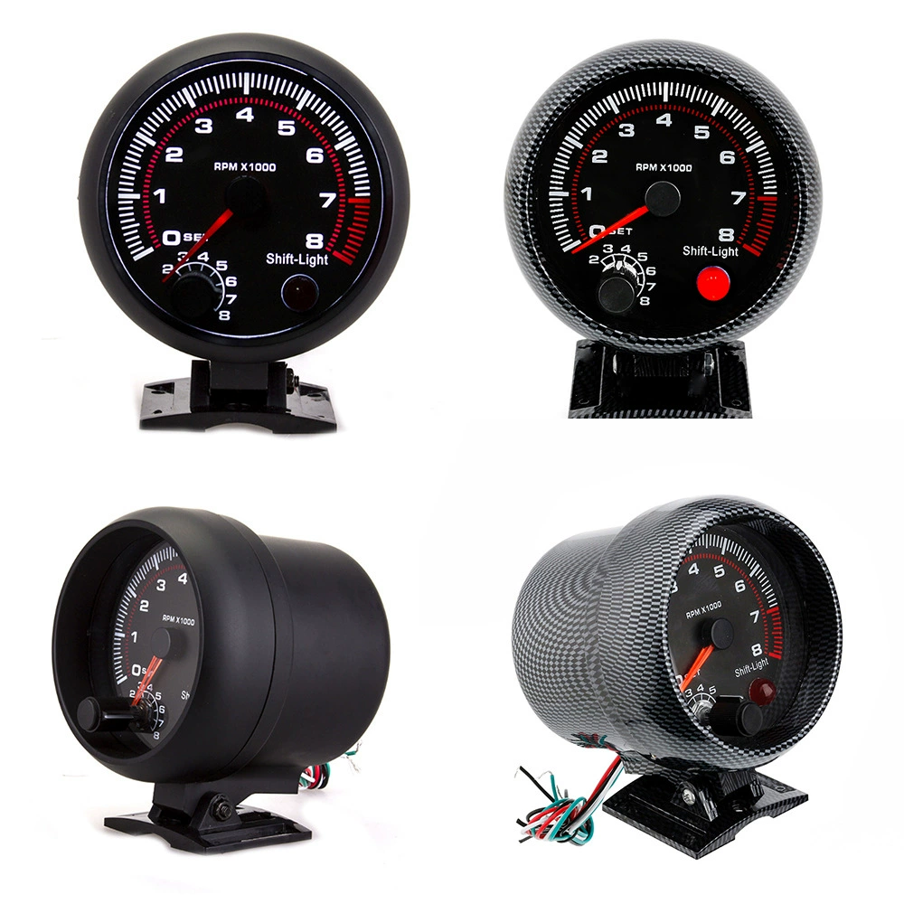 12V автомобильный модифицированный инструмент 0-8000 об/мин черная поверхность карбоновый рисунок 4-6-8 цилиндров бензиновый автомобиль универсальный 3.75 дюйма