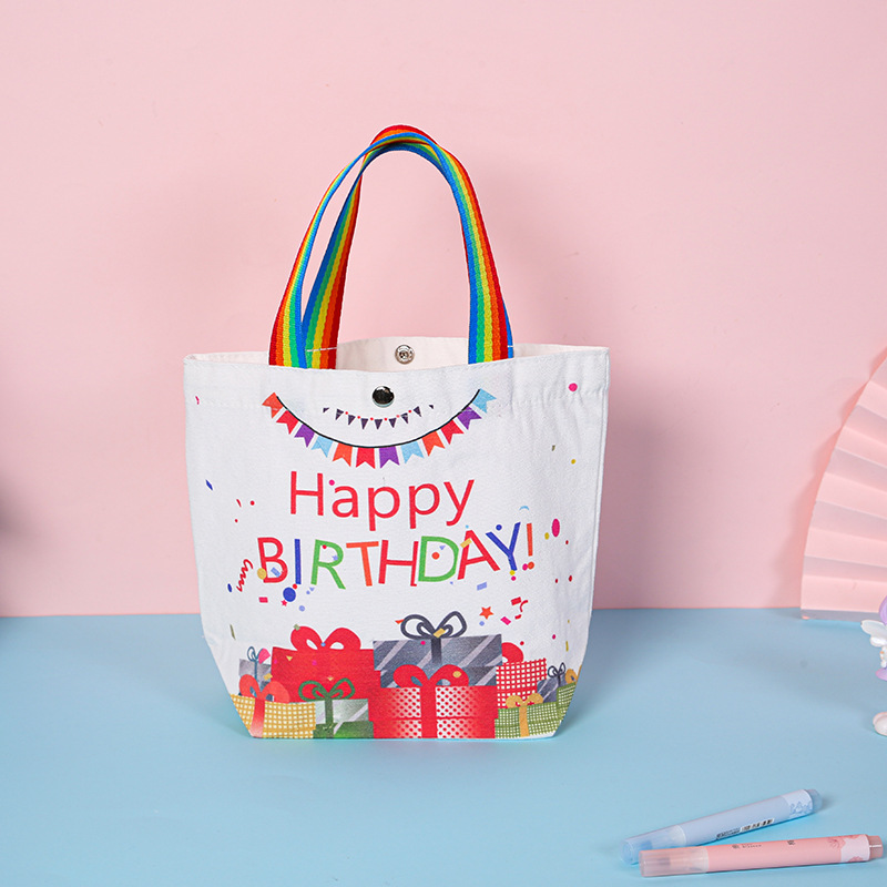 Bolso de lona de recuerdo para niños Bolso de regalo de cumpleaños para niños de escuela primaria Bolso de regalo de regalo de jardín de infantes