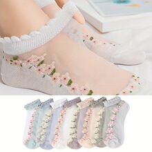 V 40423 Floral Lace Socks �黨����˿�� �羳��Ӧ����ѷ