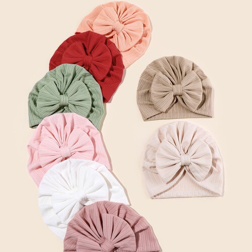 New style export trade infant and toddler jacquard hat bow head scarf hat baby India hat girl princess hat export trade source 