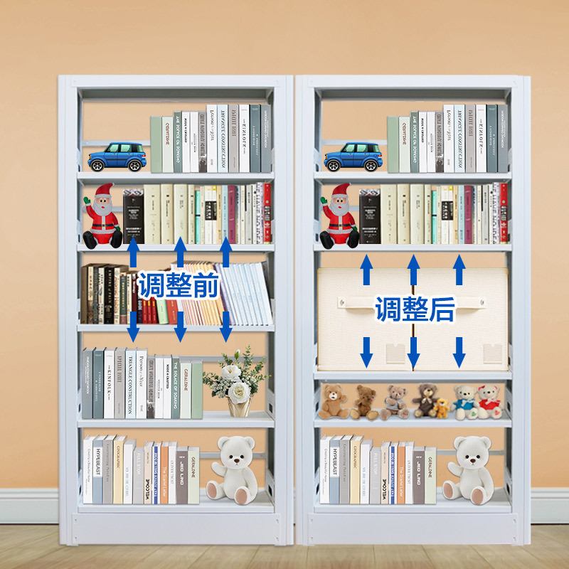 スチール製本棚図書館本棚簡易家具家庭用本棚表示棚物置棚学習手芸棚|undefined