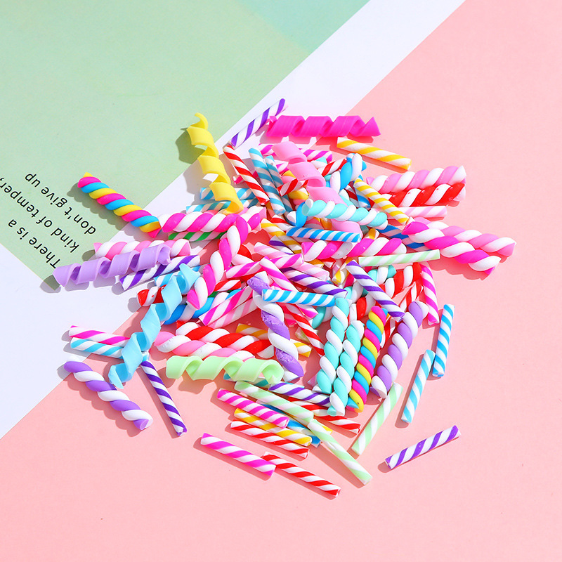 子供用クリームゴムdiy手作りアイスクリーム虹棒ヘアクリップ|undefined