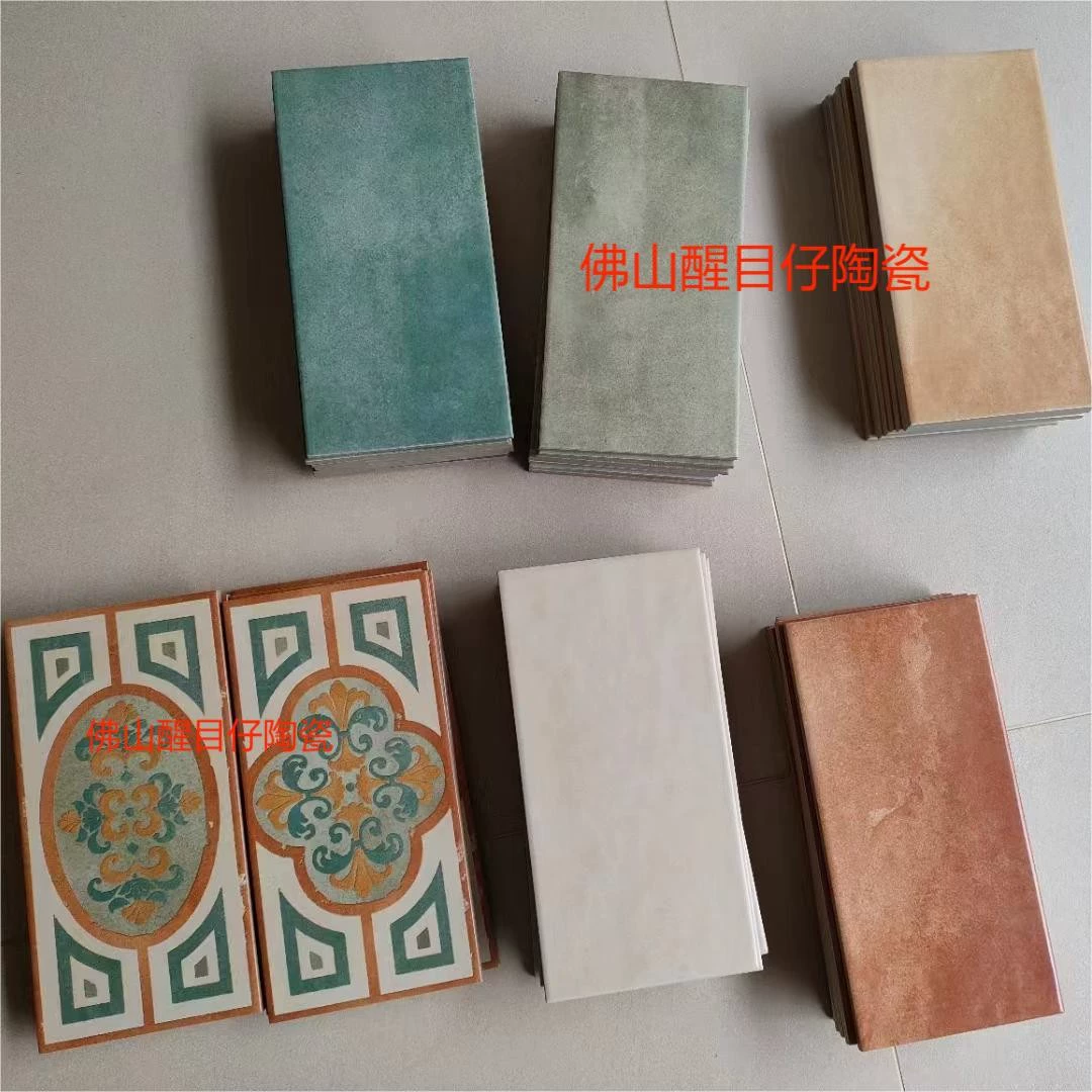 Фошань 150*300 ретро мягкий полный фарфор античный стиль ручной работы кирпич для магазина кафе сантехника фоновая стена напольная плитка