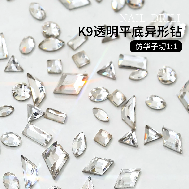 K9 Маникюр плоский особой формы Алмазная вспышка имитация китайской огранки прозрачный мини конский глаз Капля воды квадратный Маникюр ювелирные изделия оптом
