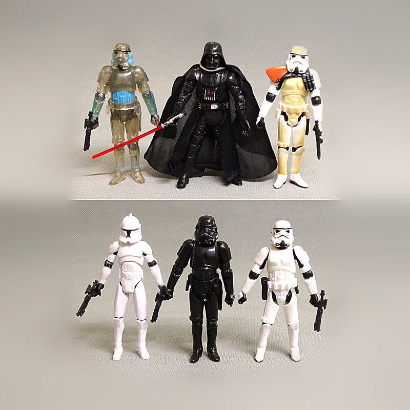 Star Wars Black Samurai White Soldier Invisible Clone 3.75 Inch Figure Action Doll Ornaments