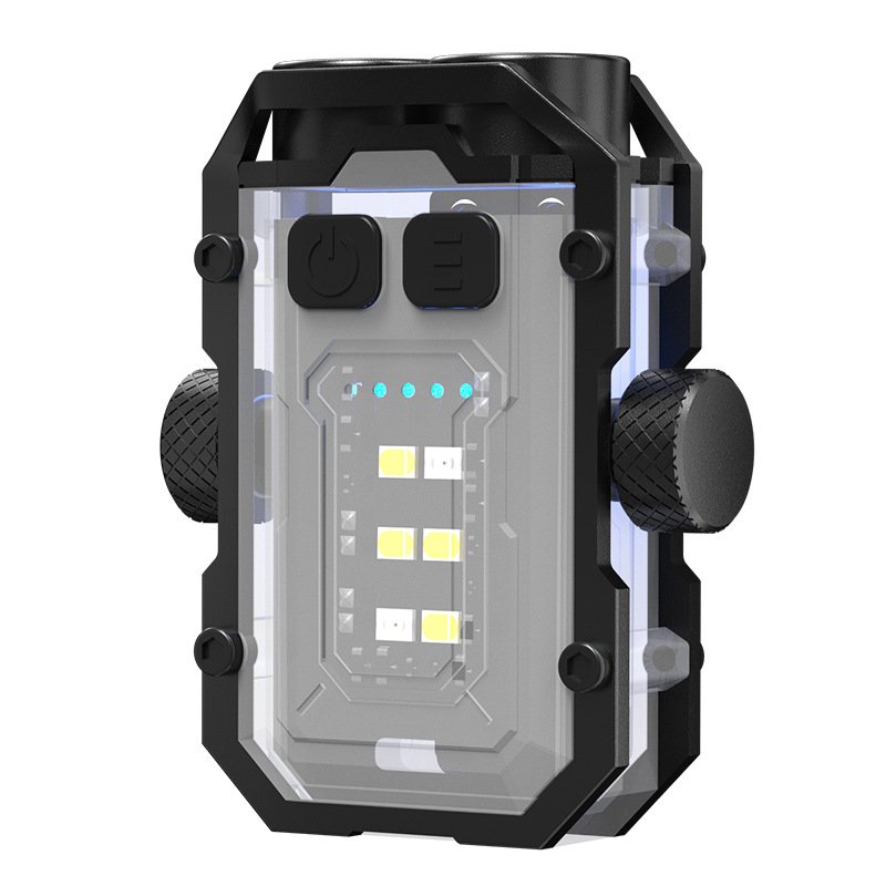 Transfronterizo mini llavero luz descompresión dedo Gyro inferior de succión magnética multi-engranaje ajustable sombrero clip de luz faro