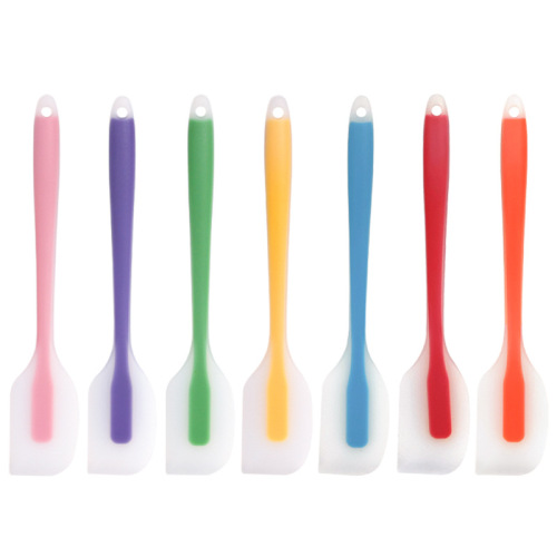 One-piece silicone spatula kitchen semi-transparent spatula high-temperature resistant baking tool bread cake cream spreader