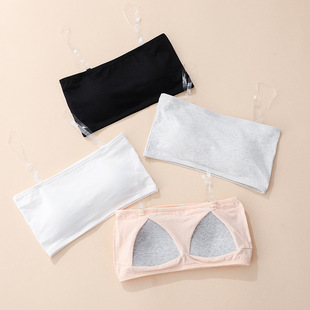 Korean Style Girl Student Underwear Fixed One-word Wrap Tube Top Strapless Anti-walking Beauty Back Development Early High School Students