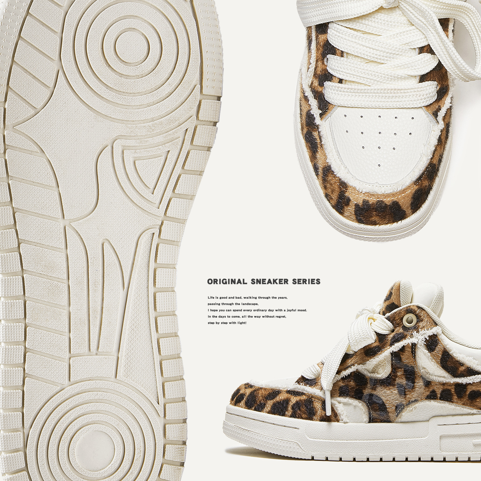 Série Disruption Aesthetics Plate Chaussures décontractées à la mode pour femmes Motif léopard_voghion.com