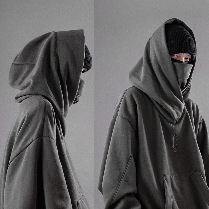 Europa y América hiphop retro encapuchado de cuello alto camisa de hombre de manga larga otoño y invierno suelta chaqueta de hip hop de alta calle de moda