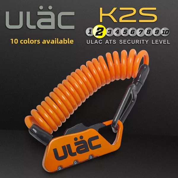 K2N ULAC helmet luggage bicycle password anti-theft lock telescopic steel cable lock K2S exchangeable password lock