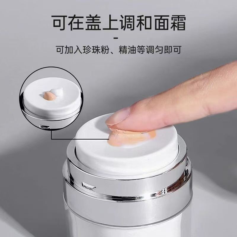 スポット 15ml50ml アクリルプッシュ式真空クリームボトル シルバーシルバーフェイスクリームローションフルカバーボトル|undefined
