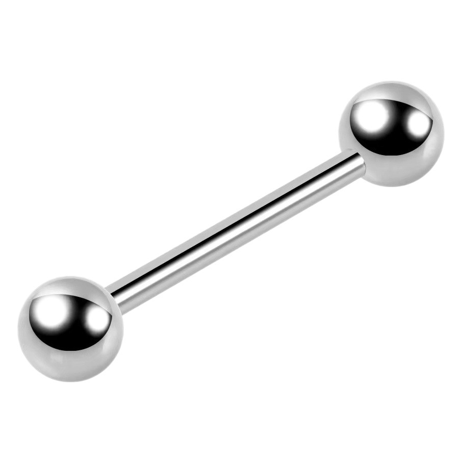 G23チタン1.6mm外歯ストレートダブルヘッドボール14gバーベルピアスチタン合金ピアスアクセサリー