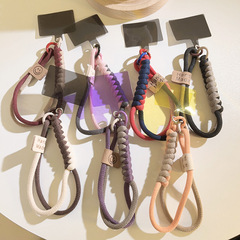 網紅ins手工編織款腕帶式含夾片通用手機殼ccd相機鑰匙扣掛件掛繩